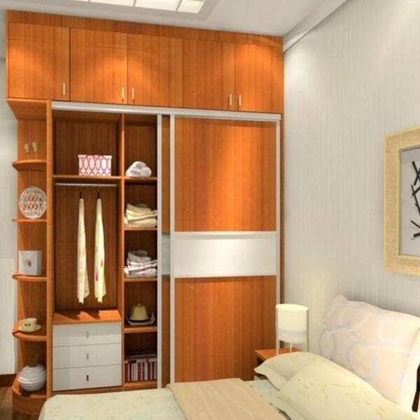أفكار خزانة الزاوية لغرفة النوم الصغيرة