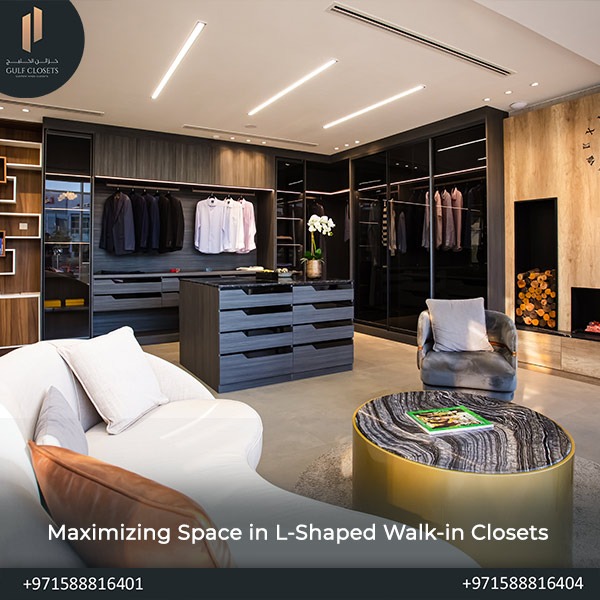 Maximizing Space and Organization in L-Shaped Walk-in Closets